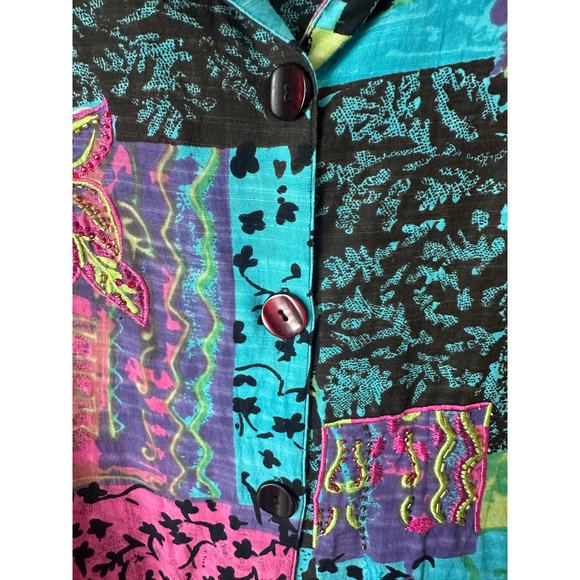 Parsley & Sage Art to Wear Blazer Beaded Size Large - Picture 11 of 13